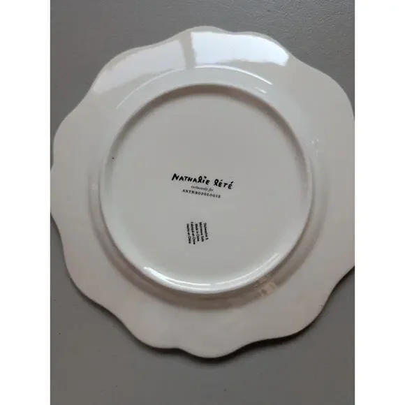 NEW Set of 4 Anthropologie Nathalie Lete Marais Stoneware Dessert Plates